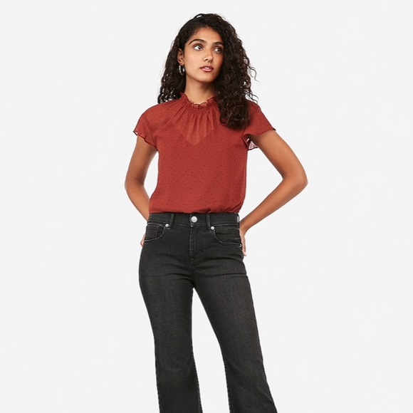 Express Ruffle Neck Top - Picture 2 of 5